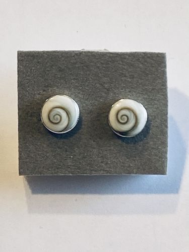 Kreisel-Schnecke Ohrring rund 1cm